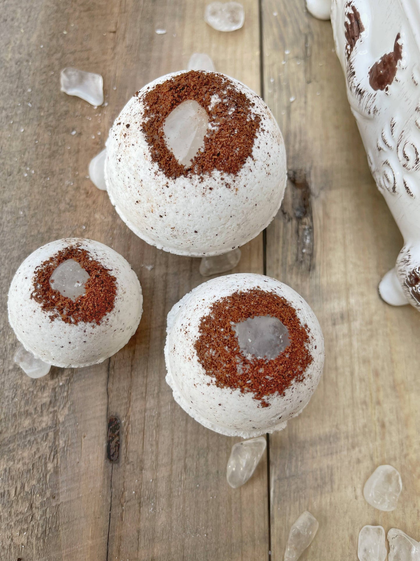 Crystal Quartz & Coffee Bath Bombs