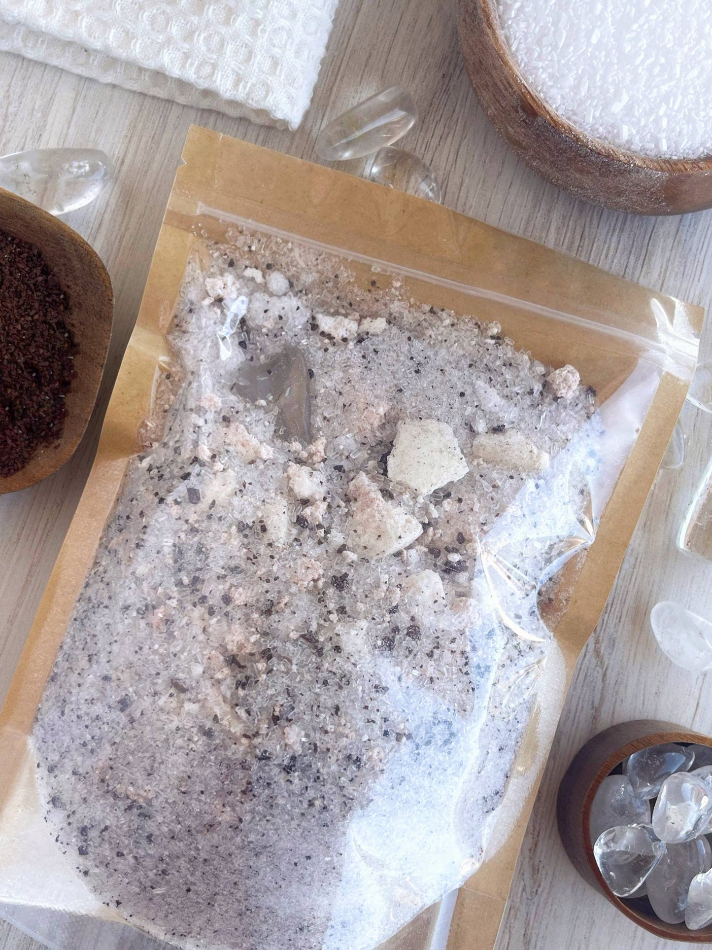 Crystal Quartz & Coffee Crumbled Bath Bomb Bath Soak