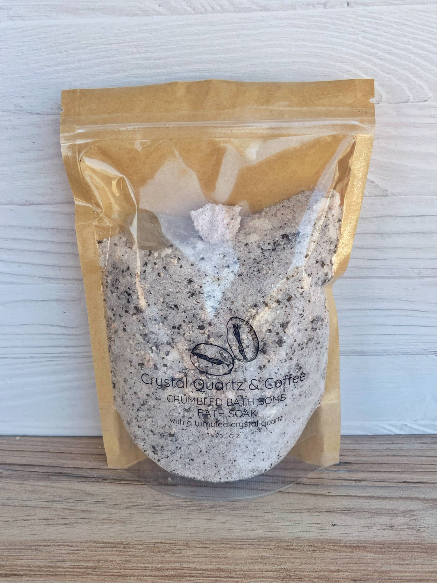 Crystal Quartz & Coffee Crumbled Bath Bomb Bath Soak