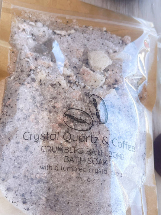 Crystal Quartz & Coffee Crumbled Bath Bomb Bath Soak