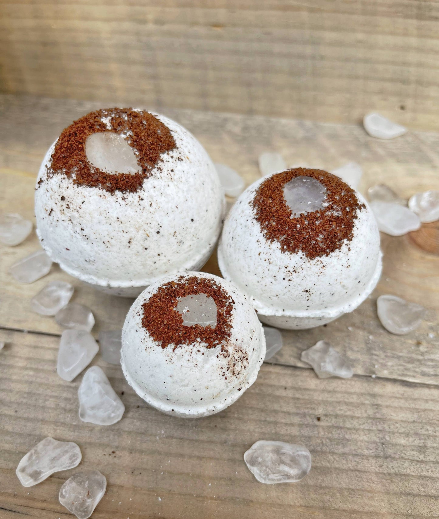 Crystal Quartz & Coffee Bath Bombs